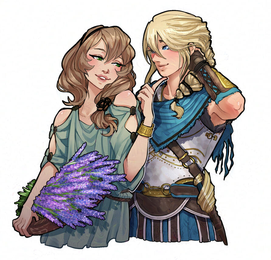 JeanLisa Genshin Impact Asassins's Creed Odyssey AU sapphic antique greece vibe