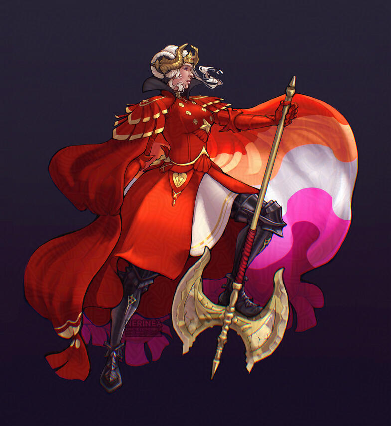 Edelgard von Hresvelg from Fire Emblem Three Houses as a lesbian communist symbol