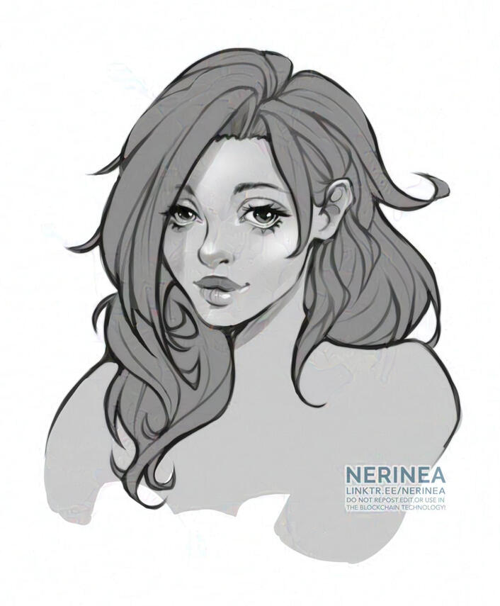 Sketch flat colours bust