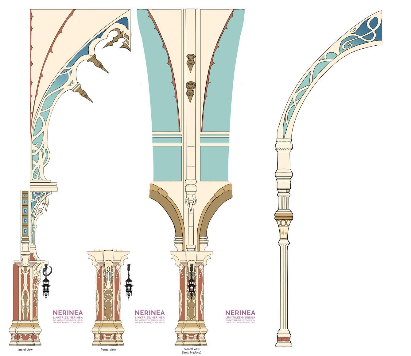 Nohrian Throne room details from Fire Emblem franchise - orthographic reference